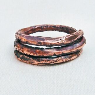 Copper Spiral Coil Ring Size 7 Hand Forged