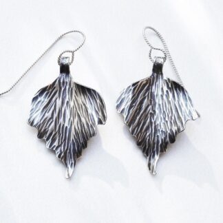 Sterling Silver Birch Leaf Earrings Handmade