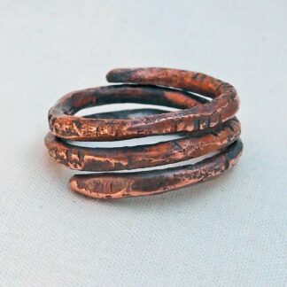 Copper Spiral Coil Ring Size 7.5 Handmade