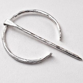 Sterling Silver Penannular Fibula Viking Cloak Pin Brooch Smaller Size 8 Gauge Handmade
