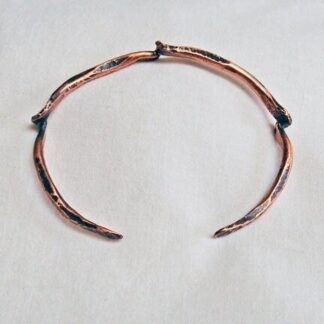 Copper Boho Bracelet Distressed Textured Unisex Large Size