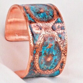 Large Dimple Textured Copper Cuff Handmade Bracelet