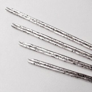 Sterling Silver Hair Sticks Handmade Stone and Hammer Textured 7 and 8 Inches Long