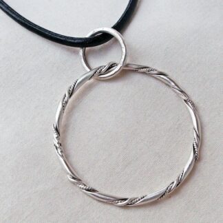 Sterling Silver Eyeglasses Twisted Wire Ring Pendant Handmade