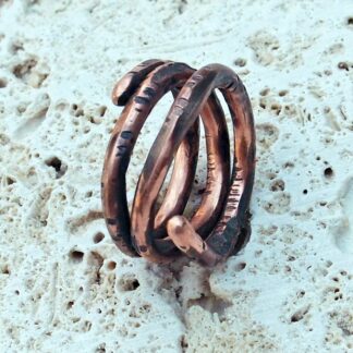 Copper Spiral Coil Ring Size 7 Hand Made