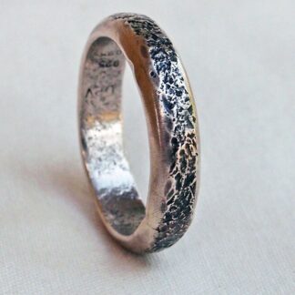 Sterling Silver Ring Size 11.25 Domed Ring Stone Textured