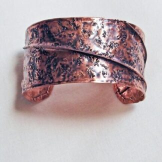 Stone Textured Copper Cuff Handmade Fold-Formed