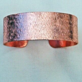 Large Copper Cuff Glossy Bracelet with Bark Texture