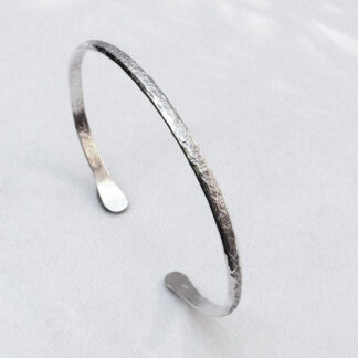 Sterling Silver Bracelet Stone Textured Large Size