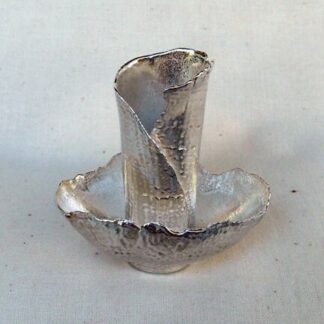 Silver Egg Shell Vase Sculpture Handmade in Fine Silver One of a Kind
