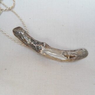 Curved Branch Pendant in Fine Silver Handmade