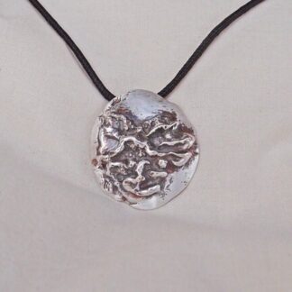 Curved Branch Pendant in Fine Silver Handmade