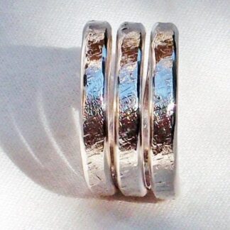 Sterling Silver Domed 6 Gauge Ring Size 9.5 Handmade with Pitted Texture