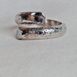 Sterling Silver Domed 6 Gauge Ring Size 10.25 Handmade with Dimpled Texture