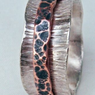 Sterling Silver and Copper Spinner Ring Size 9.5