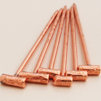 Copper Handmade Hair Sticks Hat Pins 10 Gauge