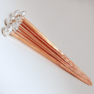 Handmade 10 Gauge Copper Hair Sticks Hat Pins With Sterling Caps