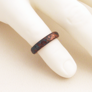 Pure Copper Size 6 Ring Hand Forged with Dark Blue Patina