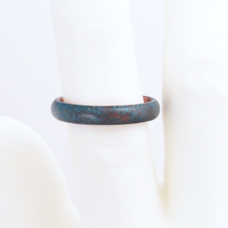 Pure Copper Ring Size 10.75 Hand Forged with Dark Blue Patina