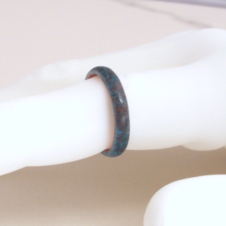 Pure Copper Ring Size 11 Hand Forged with Dark Blue Patina