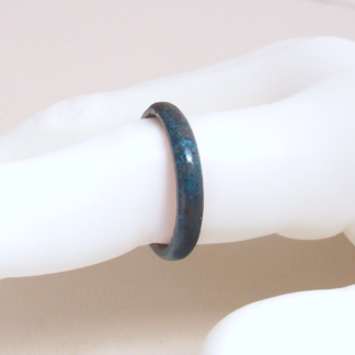 Pure Copper Ring Size 12 Hand Forged with Dark Blue Patina