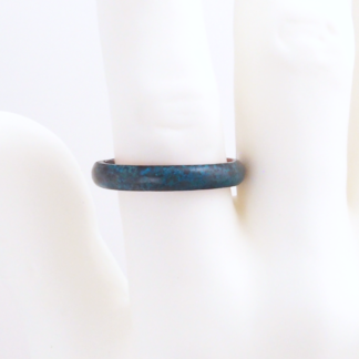 Pure Copper Ring Size 12.5 Hand Forged with Dark Blue Patina