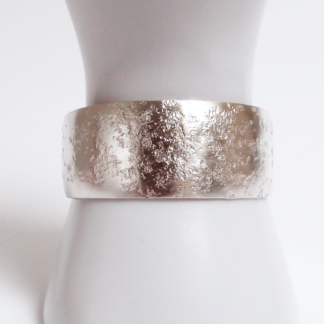 Fine Silver Cuff Bracelet Domed One Inch Wide Small to Medium Size