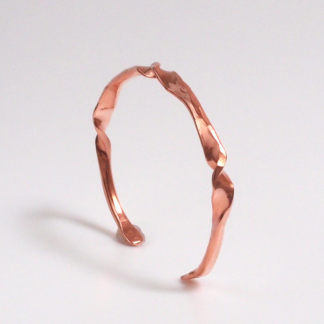 Twisted Copper Bangle Bracelet Hand Forged Small to Medium Size