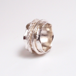 Argentium Sterling Silver Spinner Ring Size 7.75 Handmade