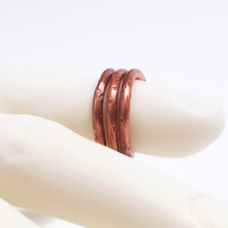Handmade copper coiled textured ring by MetalSmitten.com