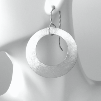 Handmade Sterling Silver Disc Domed Cutout Earrings in Glossy or Matte and Large or Small Ea154